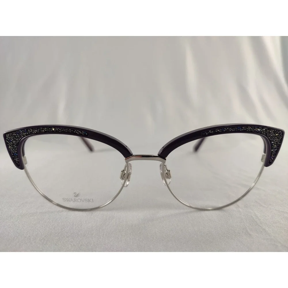 Swarovski SK 5363 081 Shiny Violet Cat Eye Eyeglass Frames Women 53-17-145 NWT